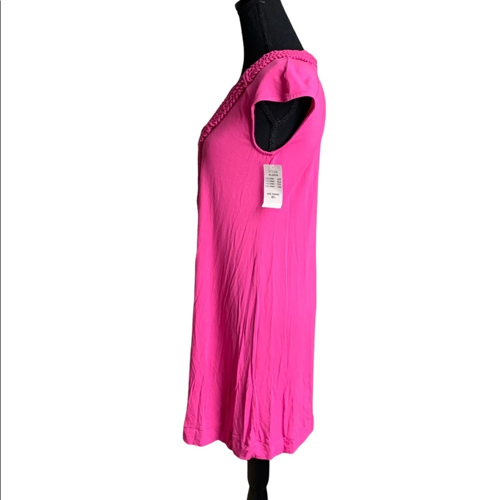 Nanette Lepore Macrame Pink Tunic Dress Size Small - Picture 3 of 17